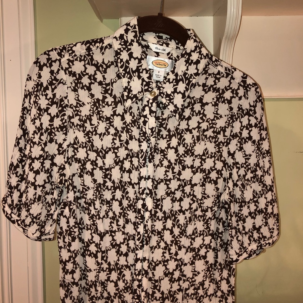 Talbots Pure silk shirt, Size 8
